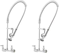 T&S Brass B-0133-B Easy Install Wall Mount Pre-Rinse Faucet for Commercial Kitchens. Includes Wall Bracket and Sprayer Meets New DOE Requirements with a 1.15 GPM Flow Rate (Pack of 2)