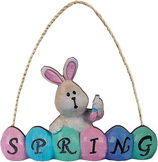 Rose Garland Curtain Decor Door Easter Pendant Party Themed Holiday Bunny Pendant Eggs Home Hangs Stretchy String (A, One Size)