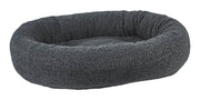 Donut Bed by Bowsers – XS 22”x16x”5”, Polyester, Faux Fur Grey Sheepskin, Model 19314