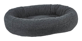 Donut Bed by Bowsers – XS 22”x16x”5”, Polyester, Faux Fur Grey Sheepskin, Model 19314