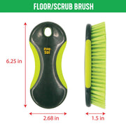 Scrub Brush Set - Long Handle Cleaning Brushes with Heavy Duty Bristles and Comfort Grip - Scrubbers for Kitchen by Pine-Sol – 5 Piece Set, Nylon, Green, Model Pine-Sol