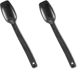 Carlisle FoodService Products Plastic Solid Spoon, 9 Inches, Black (Pack of 2)