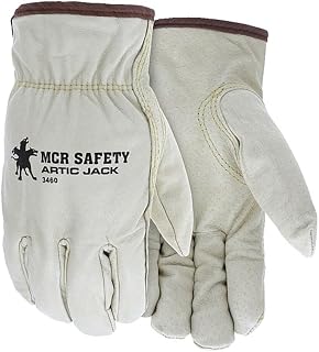 MCR Safety 3460XL Artic Jack Grain Pigskin Drivers Glove, X-Large, White (Pack of 12)