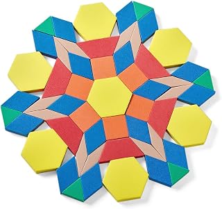 hand2mind Foam Pattern Blocks Set, Geometric Manipulatives and Sorting Shapes for Preschool and Kindergarten, Set of 250