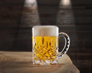 Noblesse Beer Mug by Nachtmann – 9.4 cm x 14.5 cm x 13.9 cm, 600 milliliters, Kristallglas, Transparent" Gold "Colorless, Pack of 2