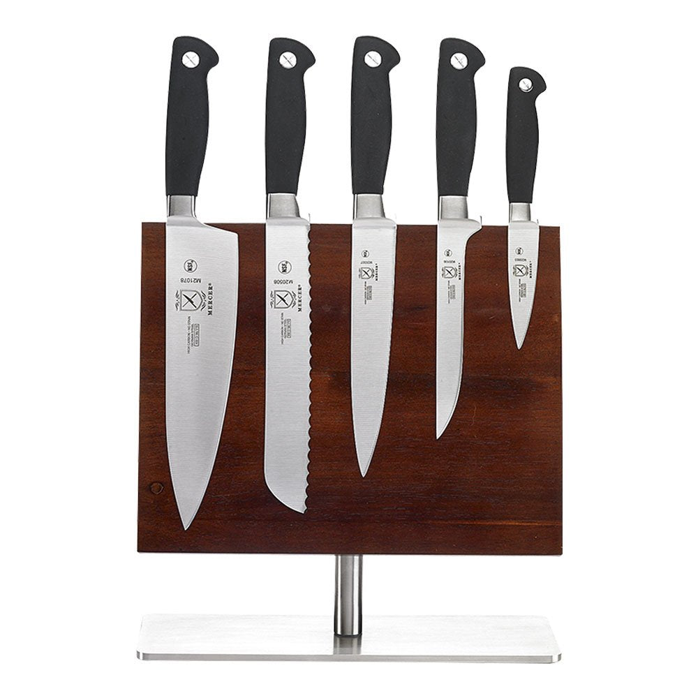 Genesis 6-Piece Magnetic Board Knife Set by Mercer Culinary – 11 3/8" x 9", Stainless Steel