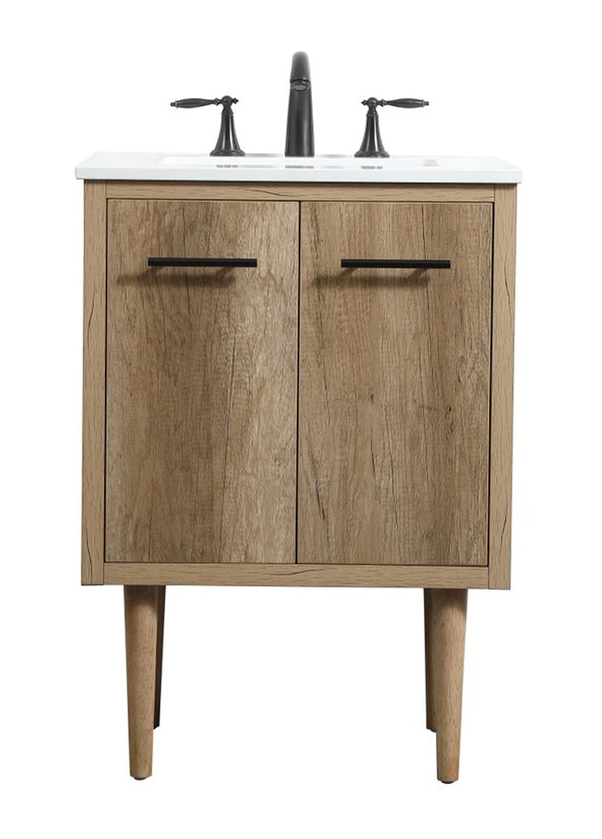 24 in. Cyrus Single Bathroom Vanity by Elegant Decor – 24"Lx19"Wx33.5"H, Wood, Natural Oak, Model VF48024NT