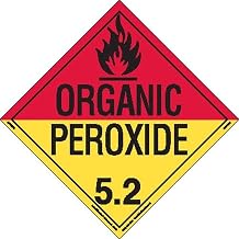 Labelmaster Z-RVW52 Organic Peroxide Hazmat Placard, Worded, Rigid Vinyl, Revised (Pack of 25)