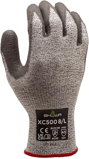 SHOWA XC500 Polyurethane Palm Coated Ultra-Light A5 Cut Resistant Safety Glove with Level E/A5 Liner, 13-Gauge, Small (12 Pair)