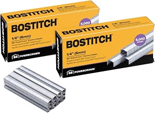 Bostitch Office B8 PowerCrown 0.25 Inch Staples, Pack of 10,000 Staples (STCRP21151/4-2), Silver
