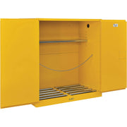 110 Gallon Drum Storage Safety Cabinet by Global Industrial – 34"L x 59"W x 52"H, Alloy Steel, Yellow, Model EDZ-110