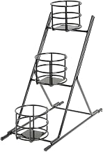 HUBERT Utensil Holder for Buffets 3 Tier Black Wire - 16" L x 15" W x 15" H