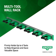 Commercial 28" Broom Holder Wall Mount (Case of 5) - Quick-Snap by UNGER – Black/Green, Pack of 5, Model HO700