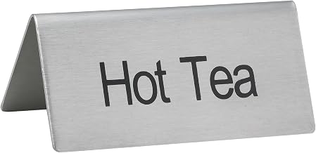 Winco Stainless Steel Tent Sign, "Hot Tea"