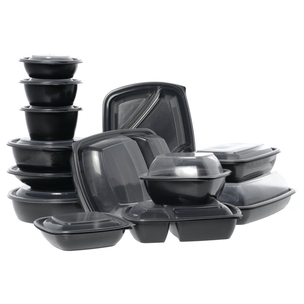 Sabert 52871B300 FastPac 20/30 oz Medium Rectangle Clear Dome Lid - 9"L x 6 1/2"W x 3/4"H 300 per case – Plastic, Clear