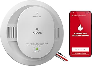 Hardwired Kidde App Enabled Smart Smoke Detector with AA Backup Battery, Interconnected Alarm