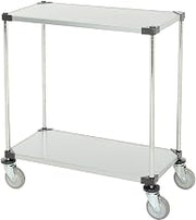 Nexel Adjustable Solid Galvanized Shelf Cart, 2 Shelves, 800 Lb. Cap, 36"L x 18"W x 40"H