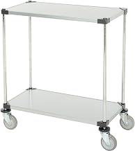 Nexel Adjustable Solid Galvanized Shelf Cart, 2 Shelves, 800 Lb. Cap, 36"L x 18"W x 40"H