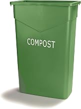 Carlisle FoodService Products 342023CMP09-E TrimLine Plastic Compost Container, 23 Gallon Capacity, 1 Pack, Green