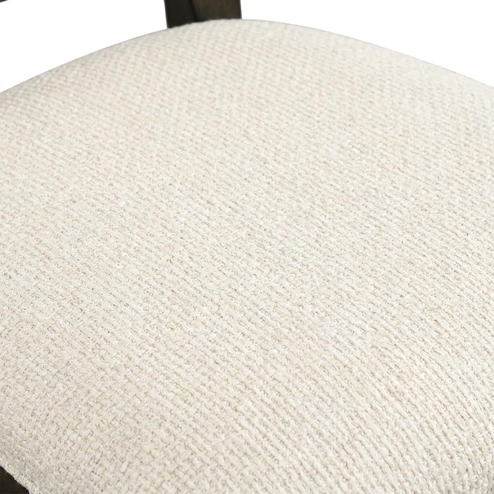 Polyester-Upholstered Dining Side Chair with Oval Back Set of by Furnifact – Wood, Brown, Pack of 2