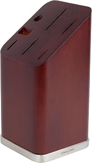 ZWILLING Storage Slanted Knife Block with Stainless Steel Base - Brown Ash