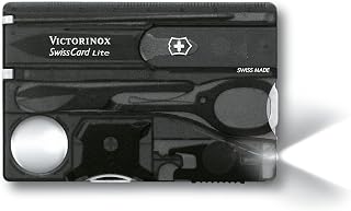 Victorinox Swiss Pocket Knife, Swiss Card Lite, 13 Functions, Multi Tool with Blade, Screwdriver 5 mm, Scissors, Black