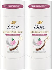 Dove Advanced Care Antiperspirant Caring Coconut, 2 Count Deodorant Stick for Women, for 48 Hour Protection And Soft And Comfortable Underarms, 2.6 oz
