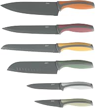 Oster Ronnan 12 Piece Knife Set, 6 Assorted Color Knives w/Nonstick Blades and 6 Sheaths - Cuchillos Para Cocina
