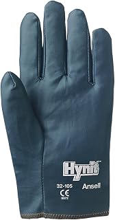 Ansell 32-105-8 Hynit Nitrile-Impregnated Gloves, Size 8, Blue (Pack of 12)