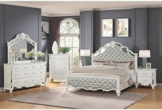 Sonia Pearl Tufted 5-Piece Bedroom Set, Queen