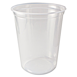 Fabri-Kal Microwavable Deli Containers, 32 oz, 4.6 Diameter x 5.6 h, Clear, Plastic, 500/Carton