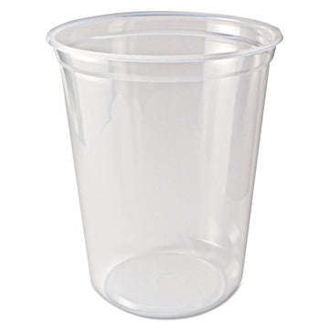 Fabri-Kal Microwavable Deli Containers, 32 oz, 4.6 Diameter x 5.6 h, Clear, Plastic, 500/Carton