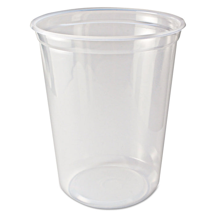 Fabri-Kal Microwavable Deli Containers, 32 oz, 4.6 Diameter x 5.6 h, Clear, Plastic, 500/Carton