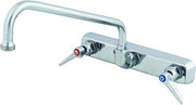 T&S Brass B-1127 Workboard Faucet with Wall Mount, 8-Inch Centers, 10-Inch Swing Nozzle and Lever Handles