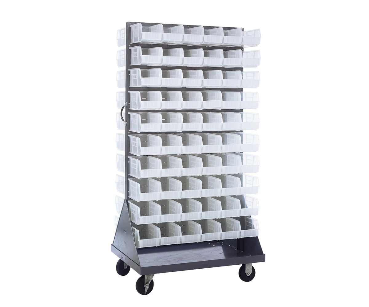 QUANTUM STORAGE SYSTEMS Clear / 10-7/8" x 5-1/2" x 5" (Bin Size) / 1 Open Storage Bins
