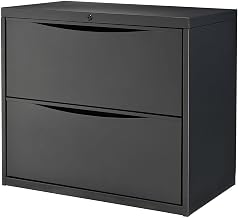 Global Industrial 30" W Premium Lateral File Cabinet, 2 Drawer, Black