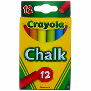 Colored Chalk Sticks 12 Count - 2 Packs by Crayola – 12 Count (Pack of 1), Plastic, Multicolor, Model 51-0816