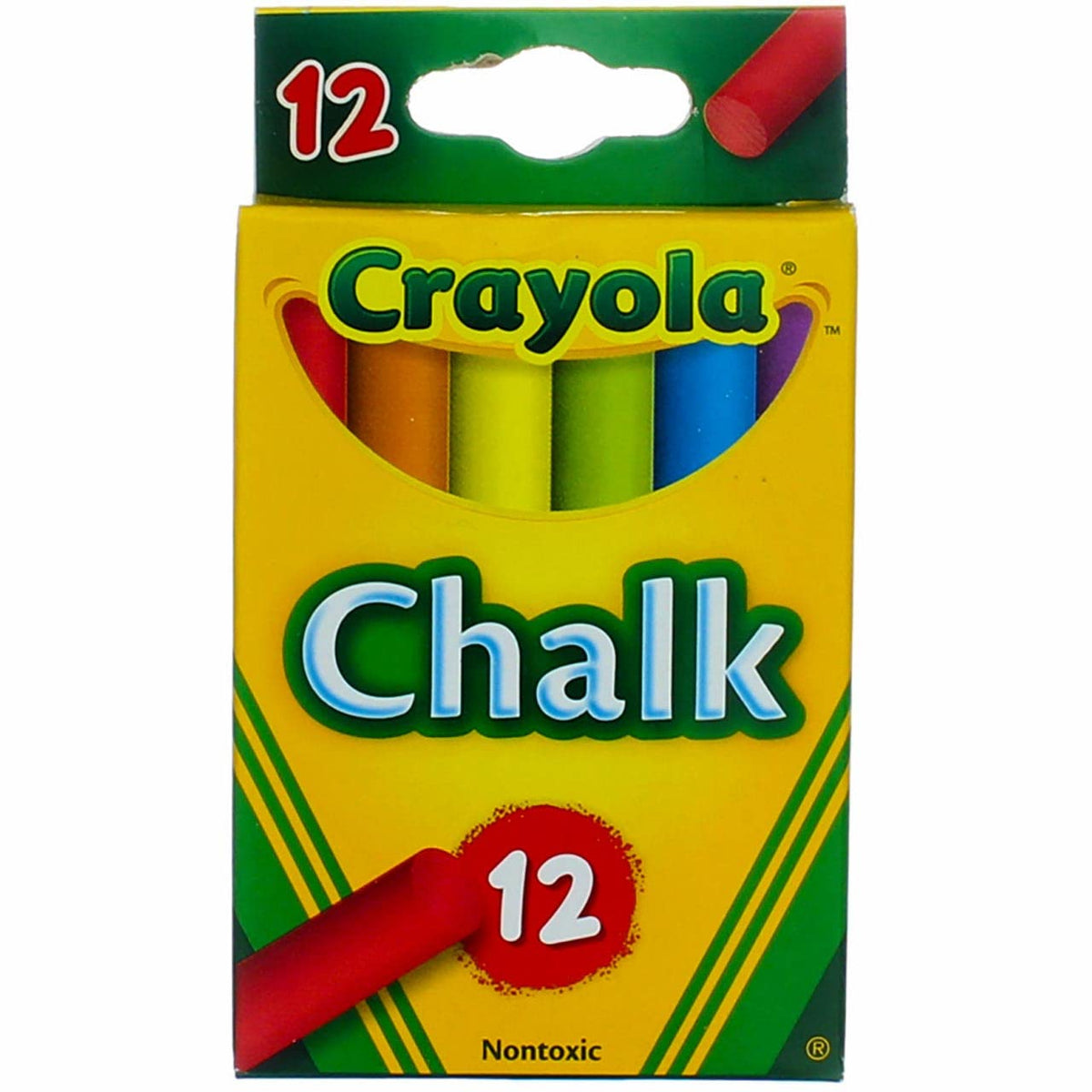 Colored Chalk Sticks 12 Count - 2 Packs by Crayola – 12 Count (Pack of 1), Plastic, Multicolor, Model 51-0816