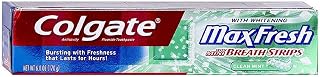 Colgate MaxFresh with Whitening Breath Strips Clean Mint Toothpaste 6.0 Ounce (Pack of 2)