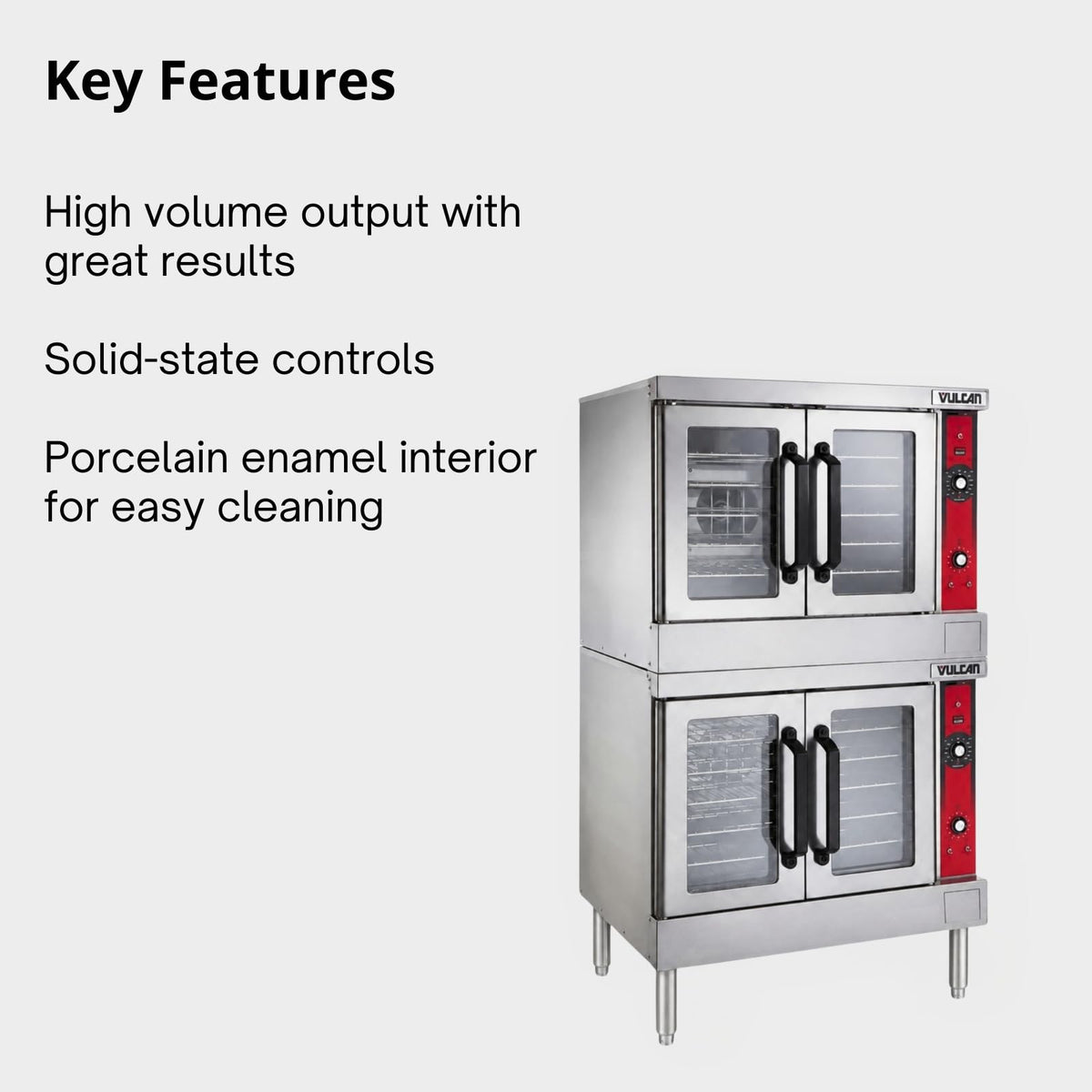 VULCAN Double Deck | Natural Gas / Silver / 14.8 cubic_feet Commercial Ovens