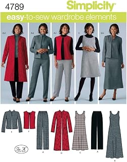 Simplicity S4789 Women's Plus Size Jacket, Vest, Pants & Jumper Sewing Pattern, Sizes 10-18