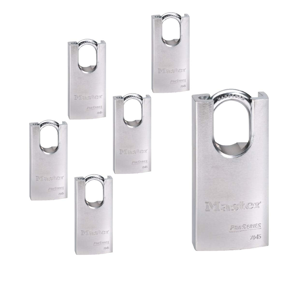 Master Lock 6 Pack / Chrome / Modern Keyed Padlocks
