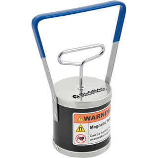 Magnetic Bulk Lifter by Global Industrial – 3.5"L x 5.88"W x 8.75"H, Silver/Black, Model 121016