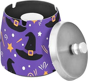 Magic Hat Pattern Splash Ashtray with Lid, Outdoor Ashtrays for Patio