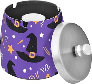 Magic Hat Pattern Splash Ashtray with Lid, Outdoor Ashtrays for Patio