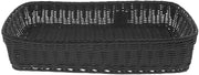 HUBERT Wicker Storage Basket, Black- 20 7/8" L x 12 3/4" W x 4" H
