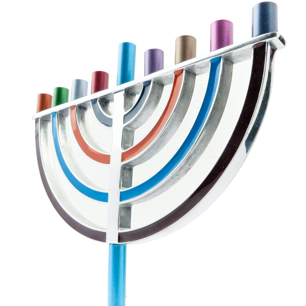 Emanuel Hanukkah Menorah, Classic Design, Large Multi Color