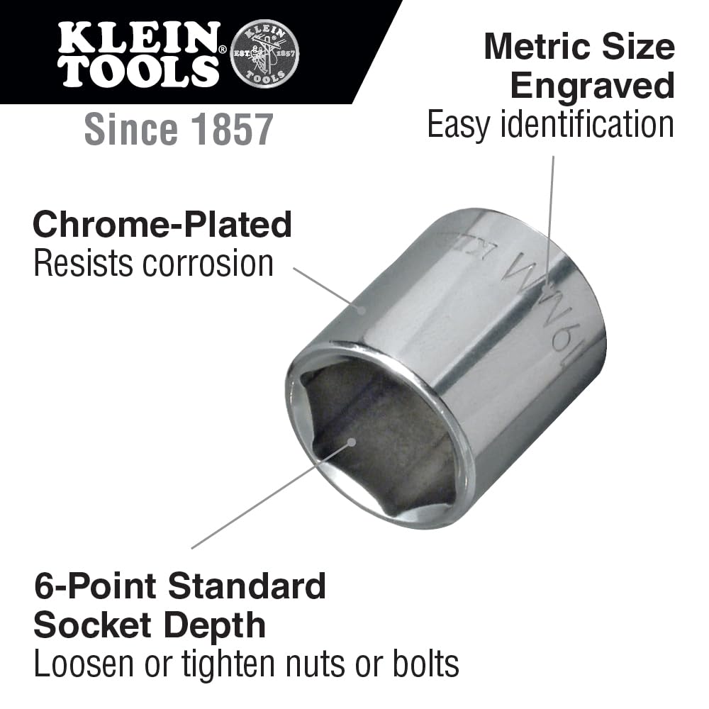 14 mm Metric 6-Point Socket by KLEIN TOOLS – 14-mm, Alloy Steel, Model 65914