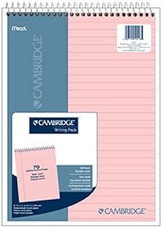 Cambridge Wirebound Legal Pad, 8.5 X 11 Inches, Rose, 70 Sheets (59418)
