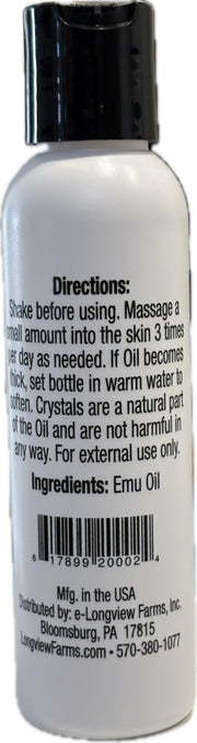 ® Emu Oil for Hair and Body - 100% Pure & Refined Emu Oil for Skin & Hair Care | Premium Quality Hydration & Nourishment | 4 Fl. Oz by Longview Farms – 4 Fl Oz (Pack of 1)